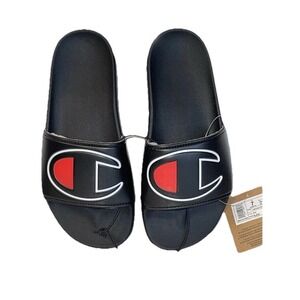 Champion Womens IPO Black Slides Sandals‎ Size 7 New
